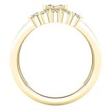 0.95 Carat (ctw) Princess Round & Baguette Diamond Ladies Engagement Ring Set 1 CT 18K Yellow Gold