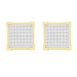 0.25 Carat (ctw) Round White Diamond Square Shape Mens Hip Hop Stud Earring 1/4 CT 10K Yellow Gold