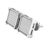 0.25 Carat (ctw) Round White Diamond Square Shape Mens Hip Hop Stud Earring 1/4 CT Sterling Silver