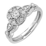 0.33 Carat (ctw) Round White Diamond Ladies Engagement Ring Band Set 1/3 CT 10K White Gold