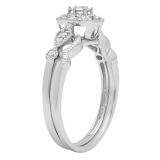 0.33 Carat (ctw) Round White Diamond Ladies Engagement Ring Band Set 1/3 CT 10K White Gold