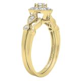 0.33 Carat (ctw) Round White Diamond Ladies Engagement Ring Band Set 1/3 CT 18K Yellow Gold