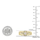 0.33 Carat (ctw) Round White Diamond Ladies Engagement Ring Band Set 1/3 CT 18K Yellow Gold