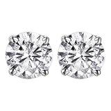 0.20 Carat (ctw) Round White Diamond Ladies Solitaire Stud Earrings 1/5 CT 14K White Gold