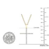 0.30 Carat (ctw) Round White Diamond Ladies Cross Pendant 1/3 CT 10K Yellow Gold
