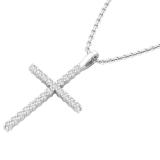 0.30 Carat (ctw) Round White Diamond Ladies Cross Pendant 1/3 CT Sterling Silver