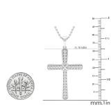 0.50 Carat (ctw) Round White Diamond Ladies 'x' Cross Pendant 1/2 CT 10K White Gold