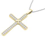 0.50 Carat (ctw) Round White Diamond Ladies 'x' Cross Pendant 1/2 CT 10K Yellow Gold