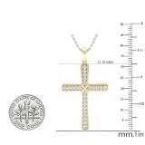 0.50 Carat (ctw) Round White Diamond Ladies 'x' Cross Pendant 1/2 CT 10K Yellow Gold
