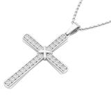 0.50 Carat (ctw) Round White Diamond Ladies 'x' Cross Pendant 1/2 CT 18K White Gold