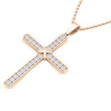 0.50 Carat (ctw) Round White Diamond Ladies 'x' Cross Pendant 1/2 CT 10K Rose Gold