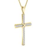 0.50 Carat (ctw) Round White Diamond Ladies 'x' Cross Pendant 1/2 CT 18K Yellow Gold