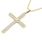 0.50 Carat (ctw) Round White Diamond Ladies 'x' Cross Pendant 1/2 CT 18K Yellow Gold