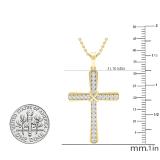 0.50 Carat (ctw) Round White Diamond Ladies 'x' Cross Pendant 1/2 CT 18K Yellow Gold