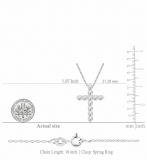 1.95 Carat (ctw) Round White Diamond Ladies Cross Pendant 2 CT 14K White Gold