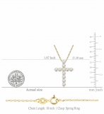 1.95 Carat (ctw) Round White Diamond Ladies Cross Pendant 2 CT 10K Yellow Gold
