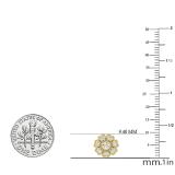 0.25 Carat (ctw) Round Diamond Ladies Hearts Cluster Flower Stud Earrings 1/4 CT 18K Yellow Gold