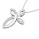 0.15 Carat (ctw) Round White Diamond Ladies Fashion Loop Cross Pendant 10K White Gold