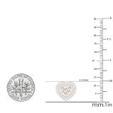 1.10 Carat (ctw) Round Diamond Ladies Cluster Double Heart frame Stud Earrings 1 CT 18K Rose Gold