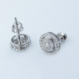 0.45 Carat (ctw) Round White Diamond Ladies Cluster Stud Earrings 1/2 CT 10K White Gold