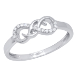 0.08 Carat (ctw) Round Diamond Ladies Infinity Design Engagement Promise Ring Sterling Silver