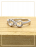 0.08 Carat (ctw) Round Diamond Ladies Infinity Design Engagement Promise Ring Sterling Silver