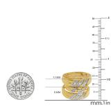 0.10 Carat (ctw) Round Diamond Bridal Engagement Ring Trio Set 1/10 CT Yellow Gold Plated Sterling Silver