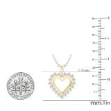 0.95 Carat (ctw) Round Diamond Ladies Heart Pendant 1 CT (Silver Chain Included) 10K Yellow Gold