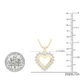 0.95 Carat (ctw) Round Diamond Ladies Heart Pendant 1 CT (Gold Chain Included) 18K Yellow Gold