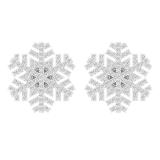 0.35 Carat (cttw) Round White Diamond Ladies Snowflake Snow Mark Stud Earrings 1/3 CT Sterling Silver