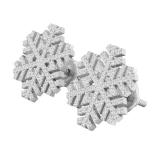 0.35 Carat (cttw) Round White Diamond Ladies Snowflake Snow Mark Stud Earrings 1/3 CT Sterling Silver