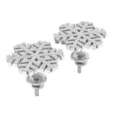 0.35 Carat (cttw) Round White Diamond Ladies Snowflake Snow Mark Stud Earrings 1/3 CT Sterling Silver