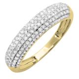 0.50 Carat (ctw) Round White Diamond Ladies Bridal Anniversary Wedding Band 1/2 CT 18K Yellow Gold