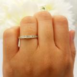 0.45 Carat (ctw) Princess White Diamond Ladies 3 Stone Engagement Ring 1/2 CT 10K Yellow Gold