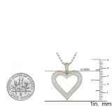 0.47 Carat (ctw) Round White Diamond Ladies Fashion Double Heart Pendant 1/2 CT 10K Yellow Gold