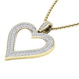 0.47 Carat (ctw) Round White Diamond Ladies Fashion Double Heart Pendant 1/2 CT 18K Yellow Gold