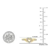 Round White Diamond Heart Framed Promise Ring for Women (0.15 ctw, Color I-J, Clarity I1-I2) 18K Yellow Gold