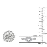 Round White Diamond Heart Framed Promise Ring for Women (0.15 ctw, Color I-J, Clarity I2-I3) 925 Sterling Silver