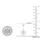 0.20 Carat (cttw) Round White Diamond Ladies Heart Shape Dangle Earrings 1/5 CT Sterling Silver