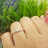 0.10 Carat (ctw) Round White Diamond Ladies Engagement Ring 1/10 CT Sterling Silver