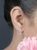 0.27 Carat (ctw) Round White Diamond Fine In And Out Hoop Earrings 1/4 CT 14K White Gold