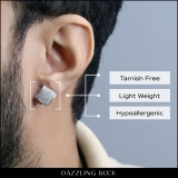 0.75 Carat (ctw) Round Diamond Mens Hip Hop Stud Earrings 3/4 CT Platinum plated Sterling Silver