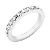 0.35 Carat (ctw) Baguette White Diamond Ladies Wedding Stackable Band 1/3 CT Platinum