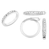 0.35 Carat (ctw) Baguette White Diamond Ladies Wedding Stackable Band 1/3 CT Platinum