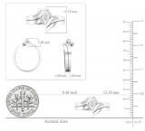 0.15 Carat (ctw) Marquise & Round White Diamond Bridal Engagement Ring Set Sterling Silver
