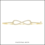 0.35 Carat (ctw) Round White Diamond Ladies Fashion Bangle Bracelet 1/3 CT 18K Yellow Gold