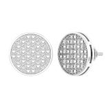 0.25 Carat (ctw) Round Diamond Mens Ladies Unisex Hip Hop Stud Earrings 1/4 CT Sterling Silver