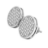 0.25 Carat (ctw) Round Diamond Mens Ladies Unisex Hip Hop Stud Earrings 1/4 CT Sterling Silver