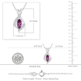 10X5 MM Marquise Amethyst & Round White Diamond Ladies Infinity Pendant 10K White Gold