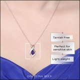 10X5 MM Marquise Amethyst & Round White Diamond Ladies Infinity Pendant 18K Rose Gold